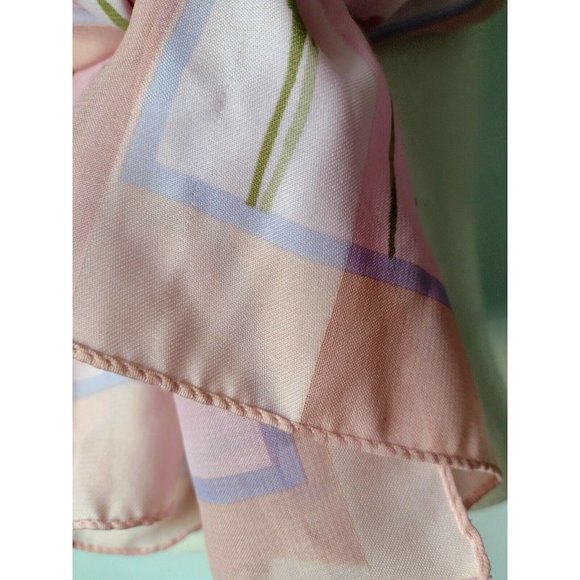 Womens Unbranded Pink Multicolor Floral Polyester Part Sheer Long Scarf Spring - Picture 3 of 4